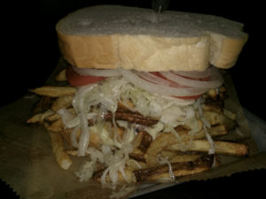 Primanti Brothers Sandwich. Double Pastrami with your Fries and Coleslaw ON the sandwich