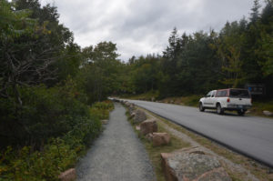 Much of the park road follows the shoreline, and here there is a nice pedestrian path established between the road and the water.